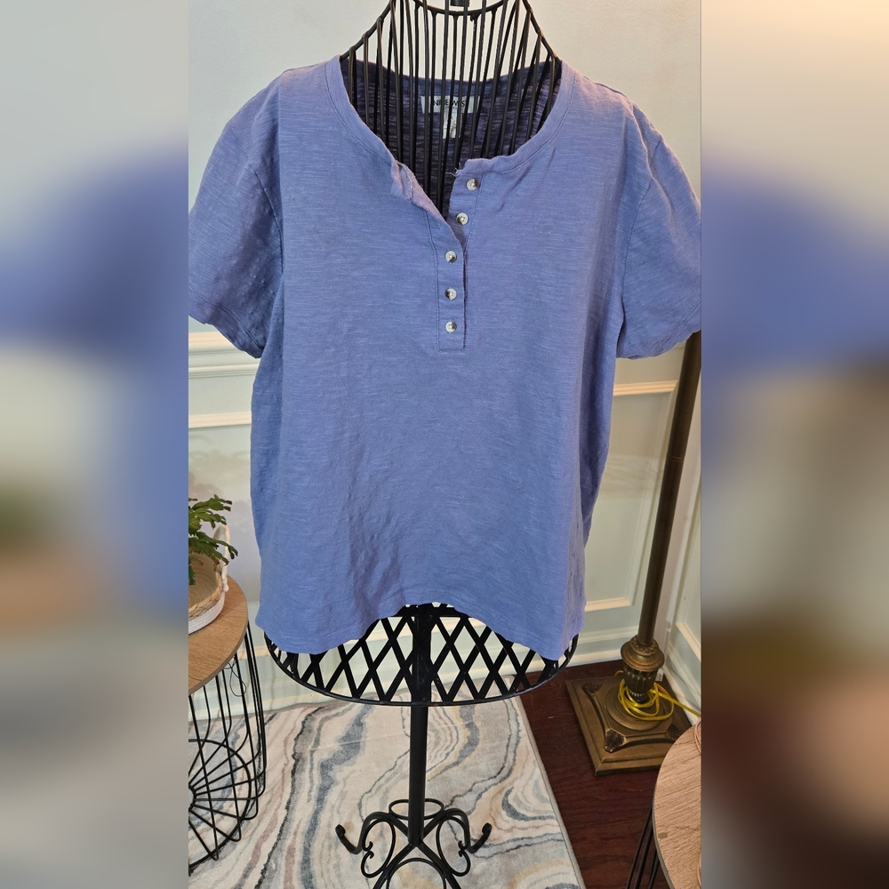 Nine West Lavender Button-Up Top